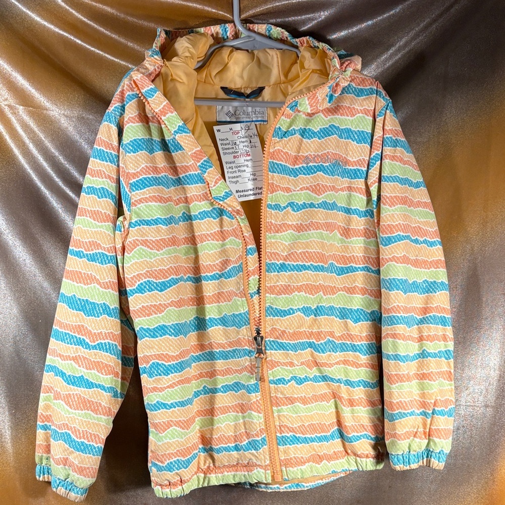 Columbia kids Vibrant Yellow‎ Outdoor Jacket with hood. Xs. Box R